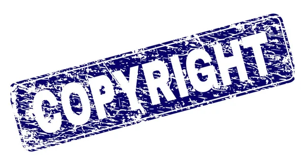 Copyrightstempelabdruck Mit Notfall Stil Siegelform Ist Ein Abgerundetes Rechteck Mit — Stockvektor