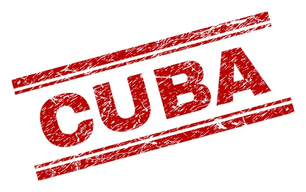 Gekrast getextureerde Cuba stempel-zegel — Stockvector