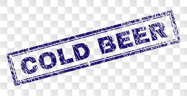 Selo de retângulo de cerveja fria Grunge — Vetor de Stock