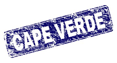Yuvarlatılmış dikdörtgen damga grunge Cape Verde çerçeveli