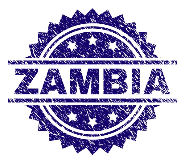 Zerkratzte texturierte Stempelmarke aus Sambia — Stockvektor