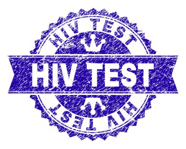 Grunge HIV testi damga mühür kurdele ile dokulu