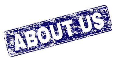 Yuvarlatılmış dikdörtgen damga grunge Hakkımızda çerçeveli