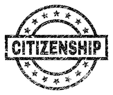 Dokulu vatandaşlık damga mühür çizik