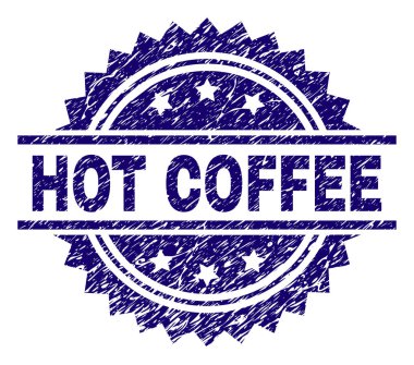 Dokulu sıcak kahve damga mühür çizik