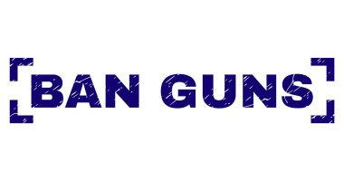 Grunge dokulu Ban damga mühür köşeler içeride silahlar