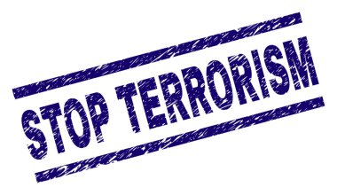 Dokulu Stop terörizm damga mühür çizik