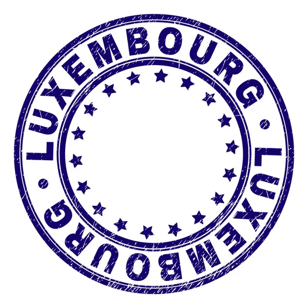 Repad texturerat Luxemburg runt stämpelplatta — Stock vektor