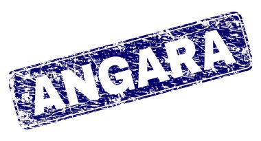 Yuvarlatılmış dikdörtgen damga grunge Angara çerçeveli