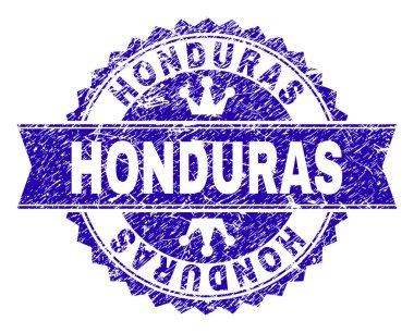 Grunge Honduras damga mühür kurdele ile dokulu