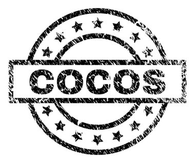 Grunge Cocos damga mühür dokulu