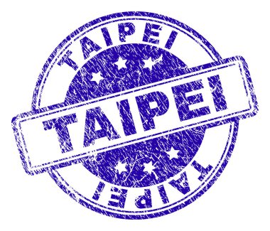 Dokulu Taipei damga mühür çizik