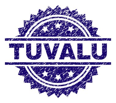 Grunge Tuvalu damga mühür dokulu