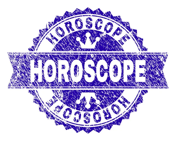 Царапнутая текстурированная печать HOROSCOPE с лентой — стоковый вектор