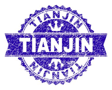 Dokulu Tianjin damga mühür kurdele ile çizik