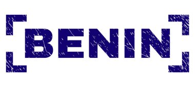 Grunge Benin damga mühür köşeler arasında dokulu