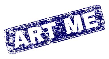 Bana çerçeveli grunge sanat yuvarlatılmış dikdörtgen damgası