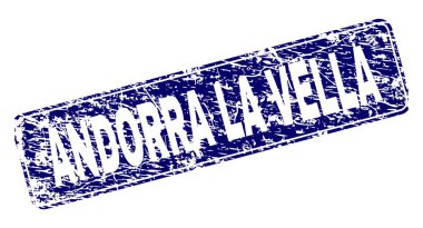 Yuvarlatılmış dikdörtgen damga çizilmiş Andorra La Vella çerçeveli
