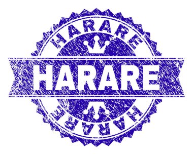 Dokulu Harare damga mühür kurdele ile çizik