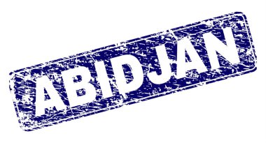 Yuvarlatılmış dikdörtgen damga grunge Abidjan çerçeveli