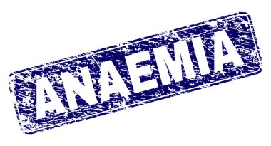 Yuvarlatılmış dikdörtgen damga grunge anemi (kansızlık) çerçeveli