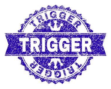 Grunge tetikleyici damga mühür kurdele ile dokulu