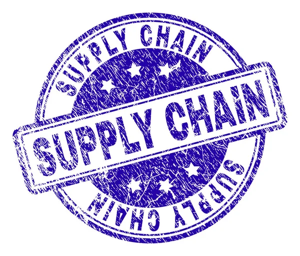 Grunge getextureerde Supply Chain stempel-zegel — Stockvector