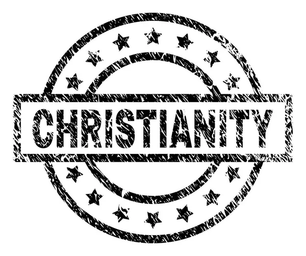 Sceau de CHRISTIANITÉ texturé rayé — Image vectorielle