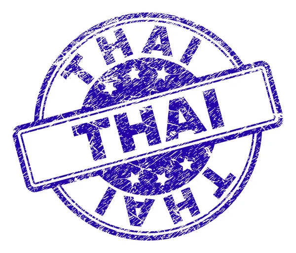 Scratched Textured THAI Stamp Seal — Stock Vector