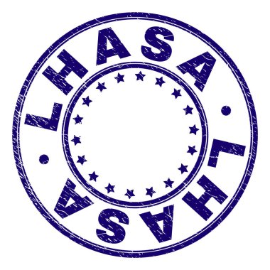 Grunge Lhasa damga mühür yuvarlak dokulu