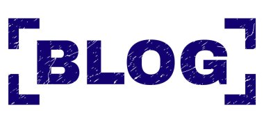 Dokulu Blog damga mühür köşeleri içinde çizik