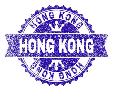 Grunge Hong Kong damga mühür kurdele ile dokulu