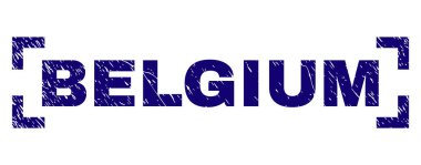 Grunge Belçika damga mühür köşeleri içinde dokulu