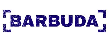 Grunge Barbuda damga mühür köşeler arasında dokulu