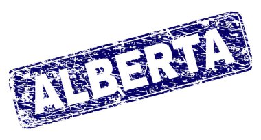Yuvarlatılmış dikdörtgen damga grunge Alberta çerçeveli