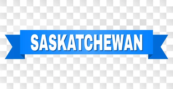 Blauwe Tape met Saskatchewan bijschrift — Stockvector