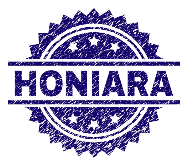 Scratched Textured HONIARA Stamp Seal — Stock Vector