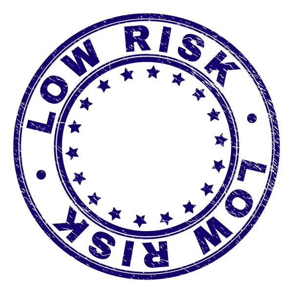 Low Risk Stamp Seal Imprint Distress Texture Designed Circles Stars — Stock Vector