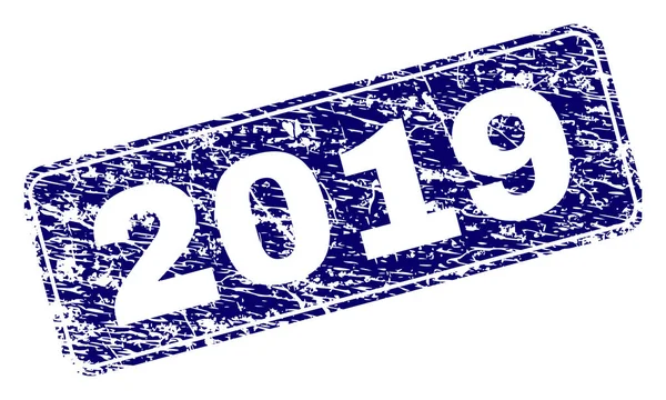 Yuvarlatılmış dikdörtgen damga grunge 2019 çerçeveli