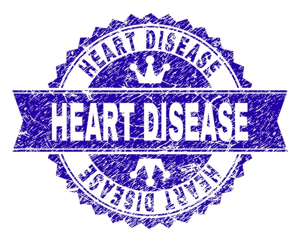 Grunge texturou srdeční choroby destička s mašlí — Stockový vektor