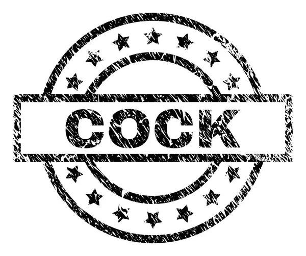 Sceau de timbre COCK texturé rayé — Image vectorielle