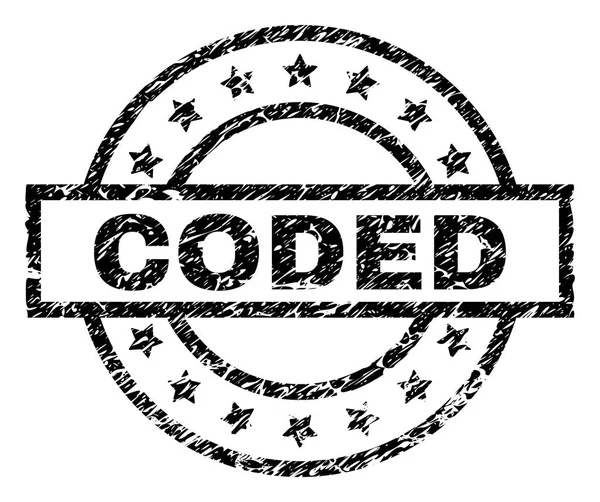 Dokulu kodlanmış damga mühür çizik
