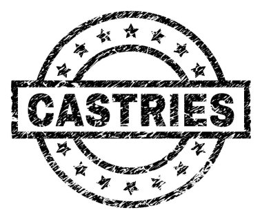 Dokulu Castries damga mühür çizik