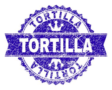Dokulu Tortilla damga mühür kurdele ile çizik