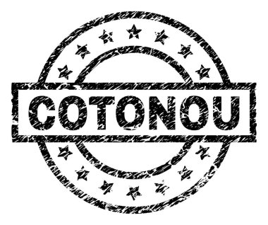 Grunge Cotonou damga mühür dokulu