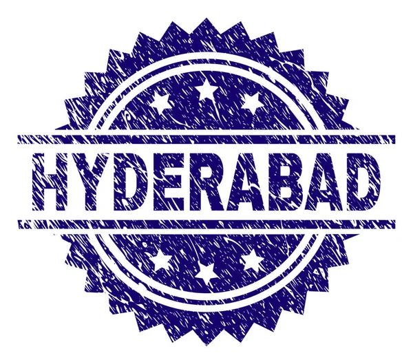 Selo de carimbo HYDERABAD texturizado riscado — Vetor de Stock