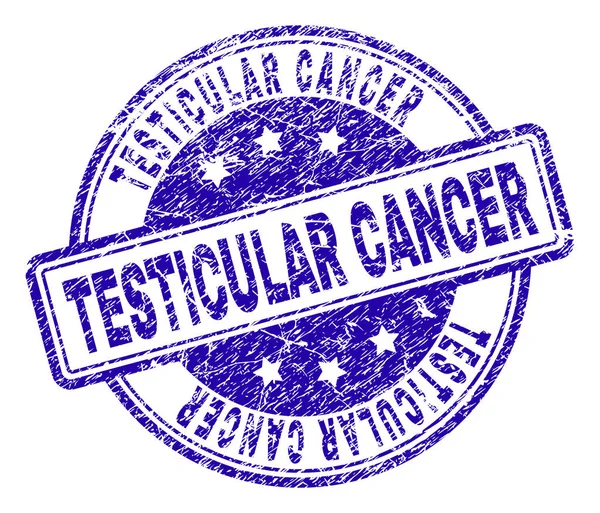 Подряпана текстура TESTICULAR CANCER штамп ущільнення — стоковий вектор