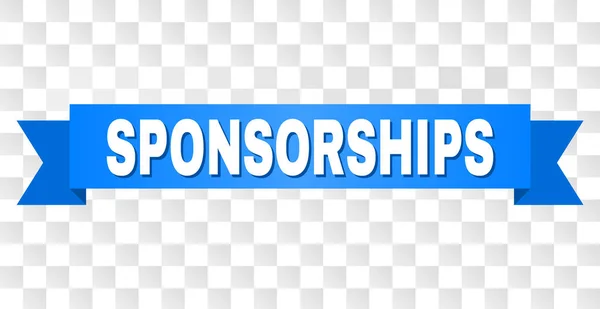 Fita azul com texto SPONSORSHIPS —  Vetores de Stock