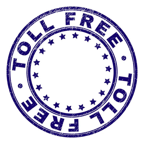 Grunge Textured TOLL FREE Round Stamp Seal — Stock Vector