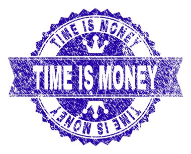 Grunge dokulu zaman para damga mühür kurdele ile